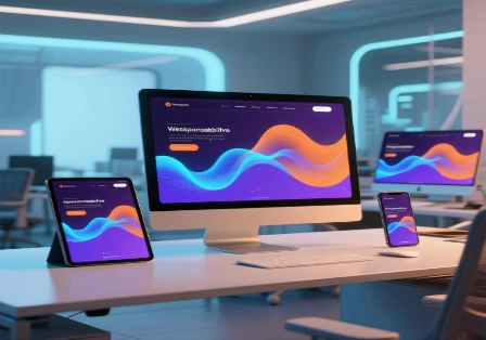 Website shown on desktop, tablet, and mobile screens